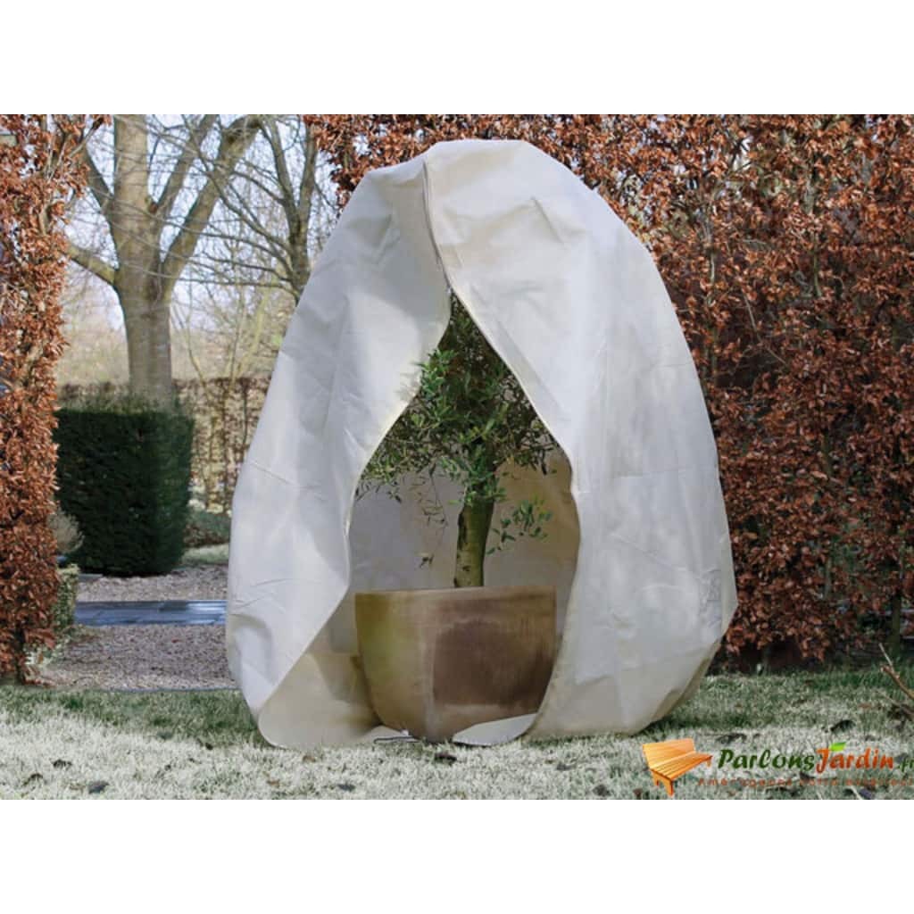 Nature Winterhoes met rits 70 g/m² 150x150x200 cm fleece beige