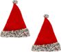 Bellatio Decorations Pluche Kerstmuts Luipaardprint - 2x stuks