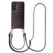 Selencia Housse - Convient aux Samsung Galaxy A57 (5G) - Couverture arrière Croco avec cordon et porte-cartes - Marron chocolat