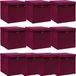 vidaXL Boîtes de rangement avec couvercle - 10 pièces - 32x32x32 cm - Poussière - Rouge foncé