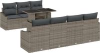 vidaXL Tuinbank Set 8-delig Grijs Polywood