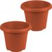 Hega Hogar Jardinière - 3 pièces - Terre cuite - Plastique - D26 x H21 cm