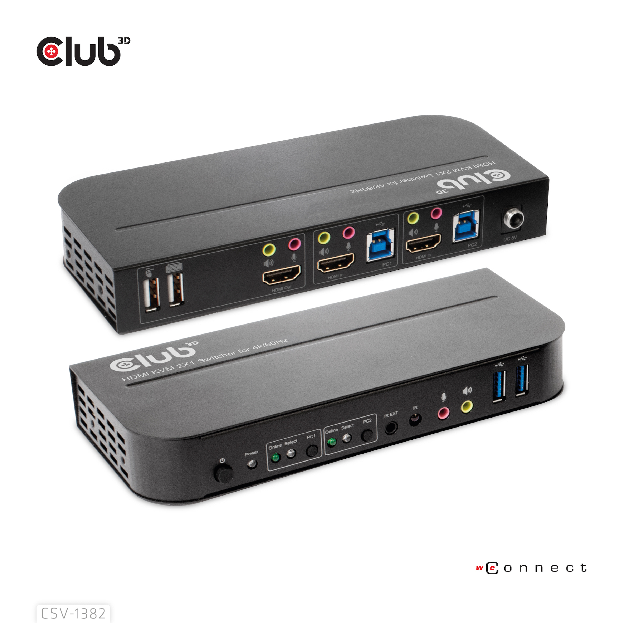 CLUB3D HDMI KVM SWITCH FOR DUAL HDMI 4K 60Hz