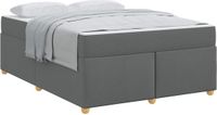 vidaXL Bedframe met matras Donkergrijs 160 x 200 cm Stof