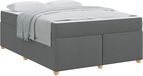 vidaXL Bedframe met matras Donkergrijs 160 x 200 cm Stof