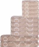 JOOP! Handdoek Beige Katoen Set van 10