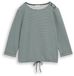 Tom Tailor - Shirt met lange mouwen en knoopdetails - Maat L - darkest olive green stripe