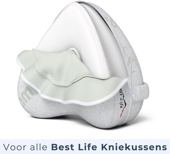 Best Life Hoes voor Kniekussen – Wit, Polyester, Bamboe, Machinewasbaar