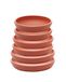 SAROSORA Ronde kunststof plantenschotel, druppelbak, set van 6 voor binnen, buiten, huis, tuin, bloempot, pot, pallets (14 + 17 + 20 cm) x 2, terracotta