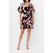 French Connection Milani Rhian Puff Slv Mini Robe Noir Multi