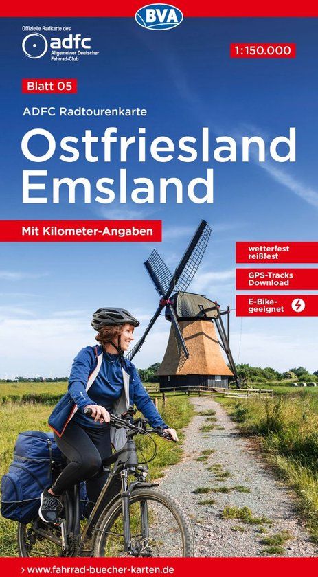 ADFC-Radtourenkarte 5 Ostfriesland / Emsland 1:150.000