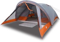 vidaXL Tent - 4-persoons - waterdicht - grijs en oranje