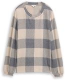 Tom Tailor Shirt met lange mouwen en patroon - Maat XS - black taupe cosy check