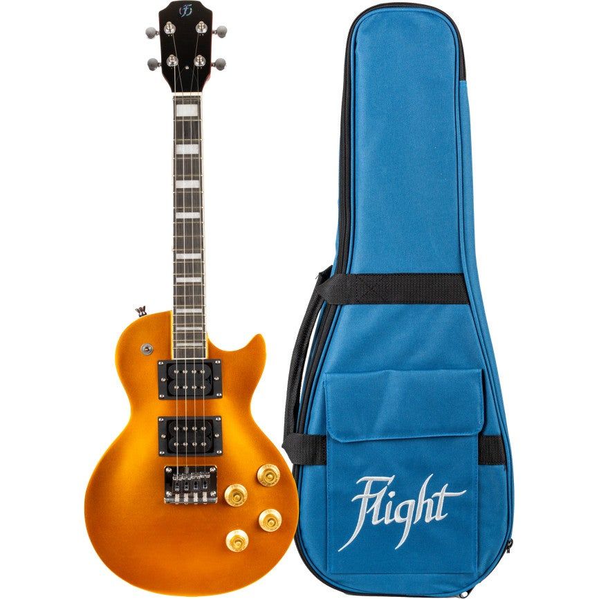 Flight Rock Series Centurion Tenor Vintage Gold Electric Ukulele with Gig Bag