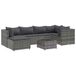 vidaXL 7-delige Loungeset met Kussens Poly Rattan Grijs