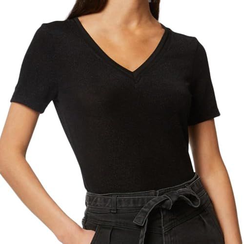 Morgan knitted T-shirt with glitter black