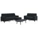 Maison Exclusive ensemble de canapé 3 pièces avec coussins et appuie-tête, noir, velours