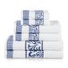 Superior Decoratieve Athene 6-delige katoenen badhanddoekenset, marineblauw