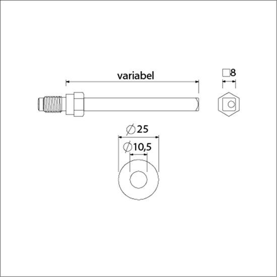 THR BV Ami Gelagerde wisselquickstift - 8x130mm - staal verzinkt