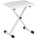 Pangivo Tabouret de piano pliable réglable en hauteur, banc rembourré PU blanc 39 x 29 x 37-47 cm