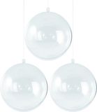 Merkloos / Sans marque Rayher Hobby Gmbh 3x Transparante hobby/DIY kerstballen 8 cm