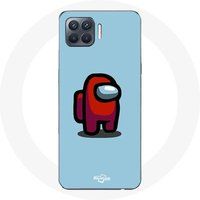 Maniacase Oppo A93 5G Hoesje Among Us videospel Blauwe achtergrond