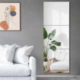 Set de 3 miroirs muraux sans bord, 40 x 40 cm, avec dos autocollant
