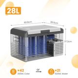 Glacière portable - Réfrigérateur/congélateur à compresseur 12V - Capacité 28 litres - 12/24 V CC et 100–240 V CA - adapté pour voiture, camping, caravane - 28 litres
