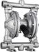 VEVOR Pompe à membrane double pneumatique, 1/2" entrée et sortie, boîtier en acier inoxydable, 8,8 GPM et max. 120 PSI, pompe de transfert à membrane pneumatique en PTFE pour pétrole, diesel, huile et liquides