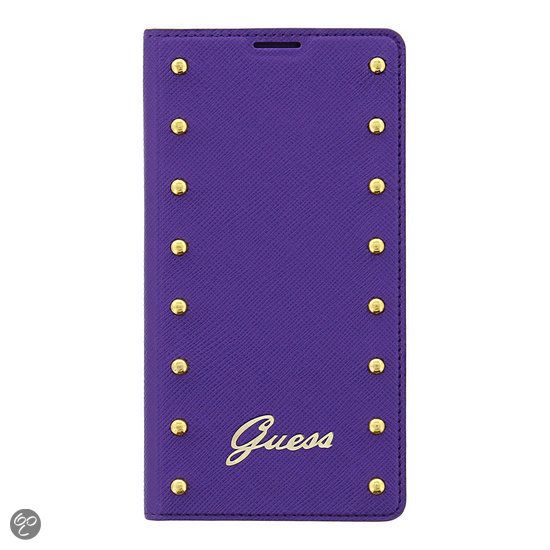 Guess Studded Collection Folio Bookcase - Paars - voor de Samsung Galaxy S 5 / S 5 Plus / S 5 Neo