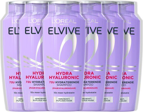 L'Oréal Paris Elvive Hydra Hyaluronic Shampoo - Voor verzwakt, futloos haar - 6 x 250 ml