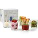 Theelichtglazen, set van 12 trechtervorm, 7,5 x 5,5 x 7,5 cm, voor tafeldecoratie, gastgeschenken, bruiloftsdecoratie, feestdecoratie enz.