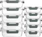 Unyqoos® Set van 20 glazen vershoudcontainers – 10 glazen containers en 10 luchtdichte, lekvrije deksels, gemaakt van borosilicaatglas, geschikt voor oven, magnetron, vriezer en vaatwasser