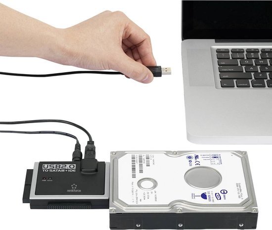 Renkforce USB 2.0 Converter [1x USB 2.0 stekker A - 1x IDE bus 40-polig, IDE bus 44-polig, SATA-combi-stekker 15+7-polig