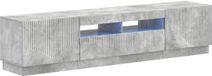 vidaXL - LED - meuble TV - HOORN - 3 - pce - Gris béton - Bois traité