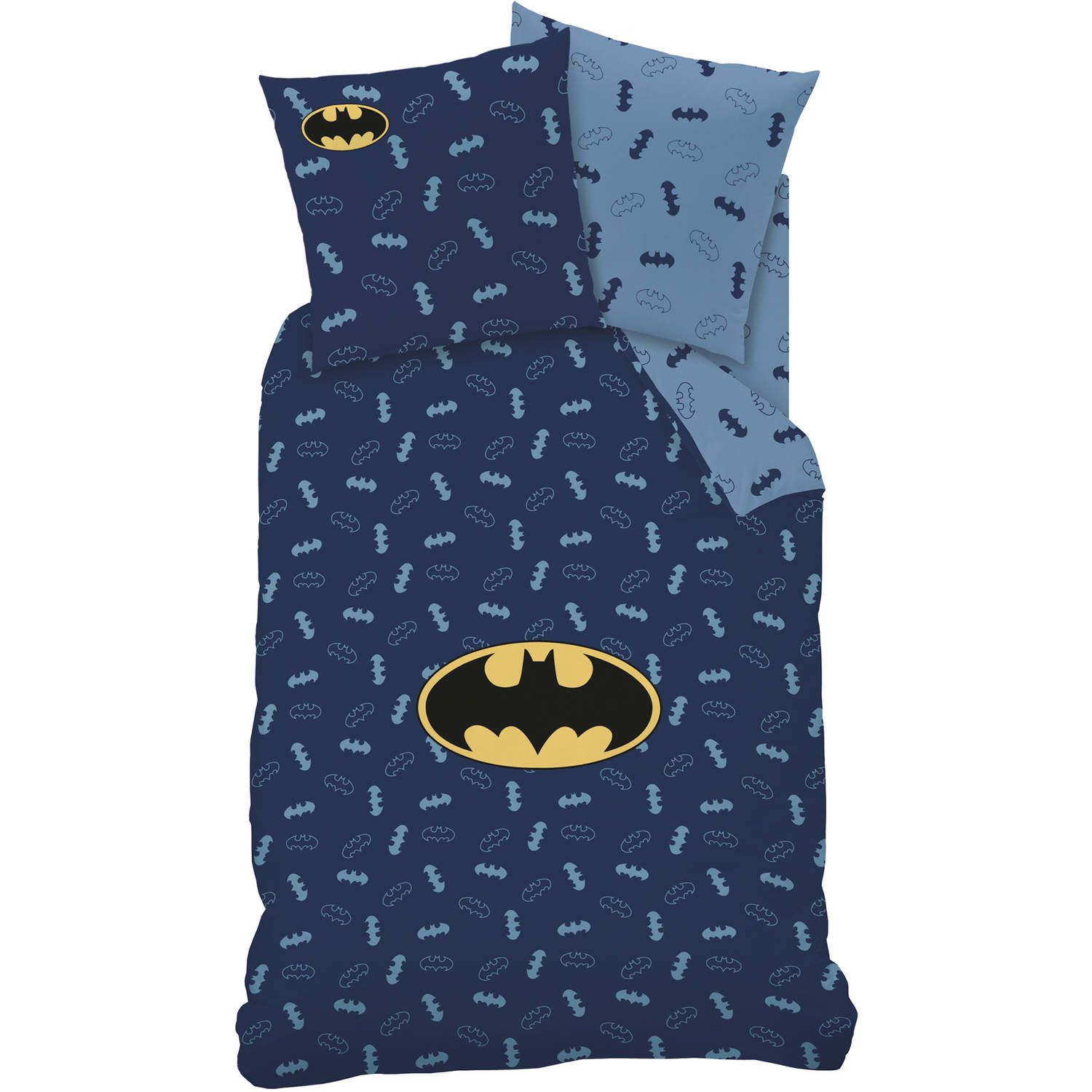 Batman Dekbedovertrek Iconic - Eenpersoons - 140 x 200 cm - Katoen - Blauw