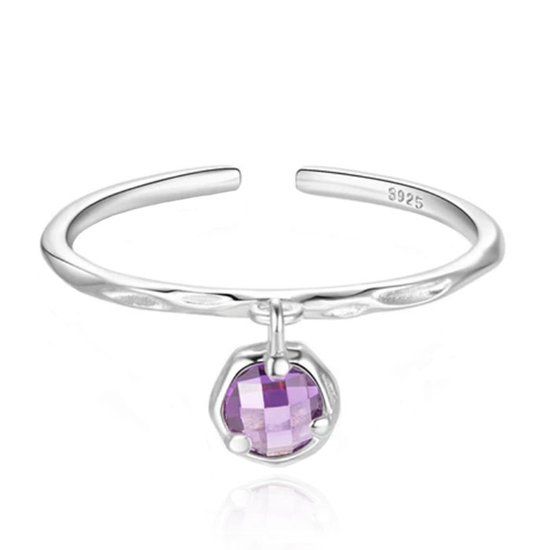 Elenza AMS Elenza Zilveren Ring met Roze Kristal