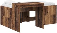 vidaXL Kinderhoogslaper met bureau Oud hout Bewerkt hout