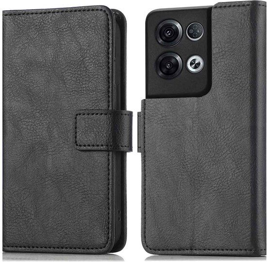 iMoshion Hoesje Oppo Reno 8 Pro 5G - Book Case - Zwart - Met Pasjeshouder