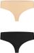 Bye Bra lot de 2 strings en coton taille L Beige/Noir