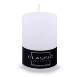 DONAU HOME Stompkaarsen, rustieke kaars, wit, 1 stuk, 10 x Ø 7 cm, ongeparfumeerd, voor decoratie in de woonkamer, badkamer, 49 uur brandduur, decoratieve kaarsen, waskaars, Nordic Ambiance