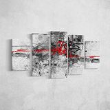 Homemania Kleurbord, 5 stuks, Abstract for Living, Room-Multicolor, 100 x 3 x 60 cm, HM205PKNV-29, polyester, hout