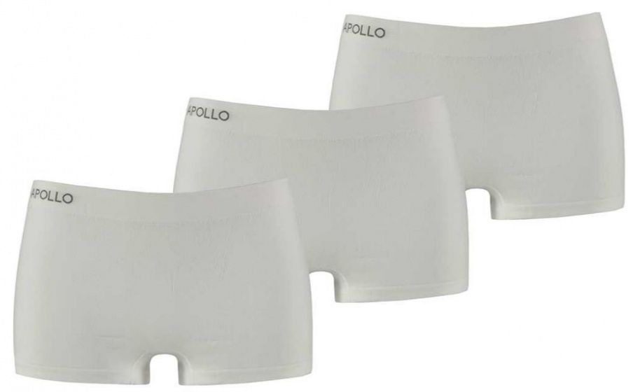 Apollo boxershort Seamless dames katoen wit 3 stuks