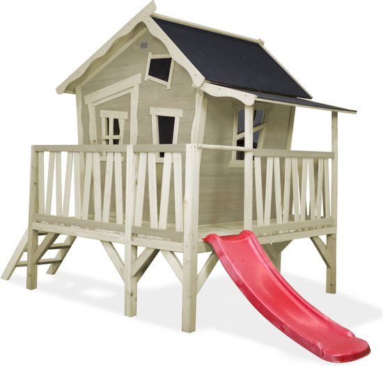 EXIT Crooky 350 Wooden Playhouse - Grey/Beige