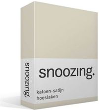 Snoozing Katoen-satijn Hoeslaken - Lits-jumeaux (160x220 cm) - Ivoor - 100%