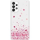 Samsung Galaxy A53 Confettis de coeurs rose Verstevigd hoesje met sublimatie bedrukking