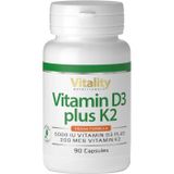 Vision Healthcare B.V. Vitamine D3 5000 IE plus K2 200 μg, capsules, 90 stuks