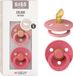 BIBS Colour speen verpakking 2 stuks, BPA-vrije fopspeen, Anatomische speen. Natuurlijk rubberlatex, Gemaakt in Denemarken, Maat 1 (0-6 maanden), Dusty Pink / Coral