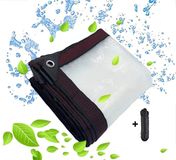 Ibenzoa® Waterdicht transparant afdekzeil met ringen voor tuin en balkon 2 x 1 m