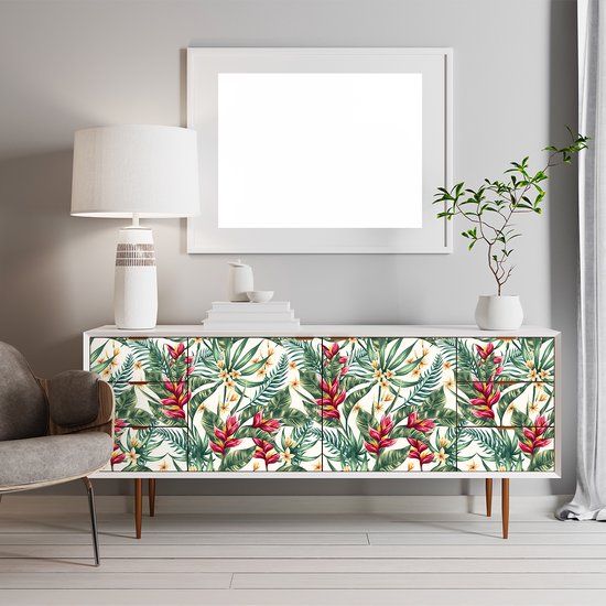 Ambiance Sticker Sticker met tropisch meubelmotief, ontwerp van Soacha, 40 x 60 cm